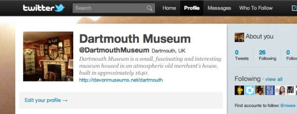 Dartmouth Museum now has Twitter