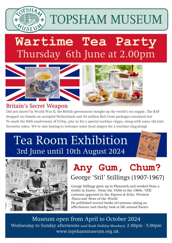 Wartime Tea Party Thursday 6th June,  2pm 430pm