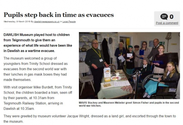 Dawlish Museum In The Gazette !