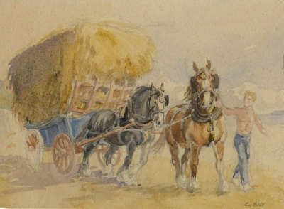 Hay Harvest - watercolour