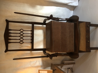 Replica of an eighteenth century exercise chair for visitors to try