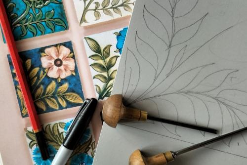 Symmetry lino cutting workshop with Double Elephant