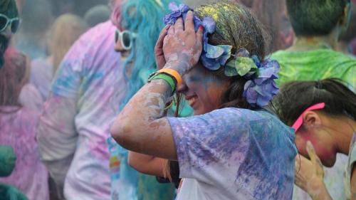 Rainbow Colour Clash At Northernhay Gardens