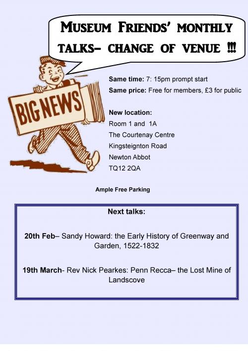 Our Regular Friends of the Museum Talks Have a New Location
