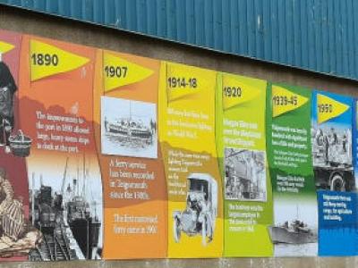 The official unveiling of the History of the Port of Teignmouth Timeline, by the Mayor Pete Williams