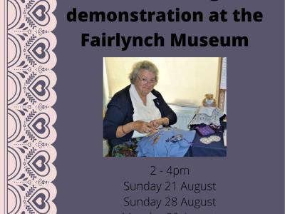 Lacemaking demonstrations at the Fairlynch Museum in August!